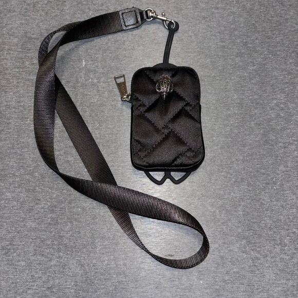 Kurt Geiger Handbags - Kurt geiger black quilted lanyard with universal phone holder